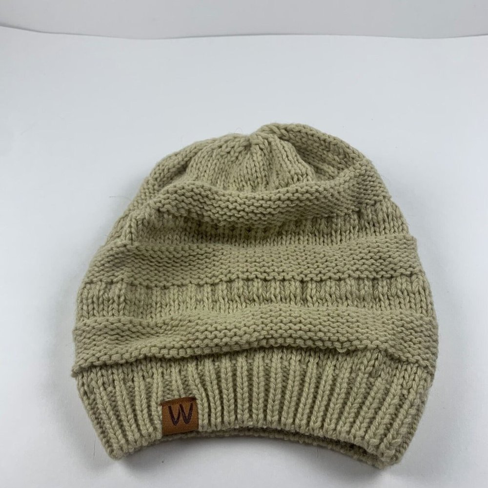 Wrapables Slouchy‎ Winter Beanie Cap Women's One SizeTan Beige Knitted 8365